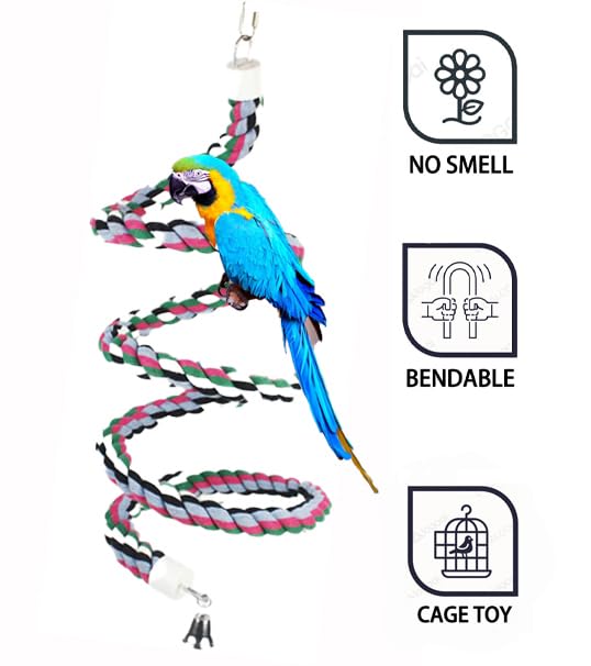 OSWINMART bendable rope perch with flexible play and engagement for birds