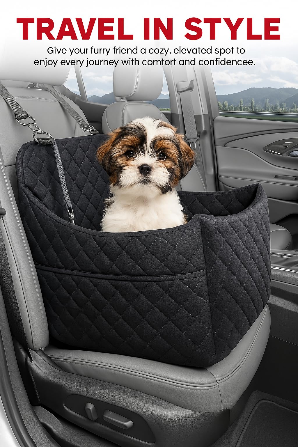 Otalar side pockets hold treats, toys, and waste bags.