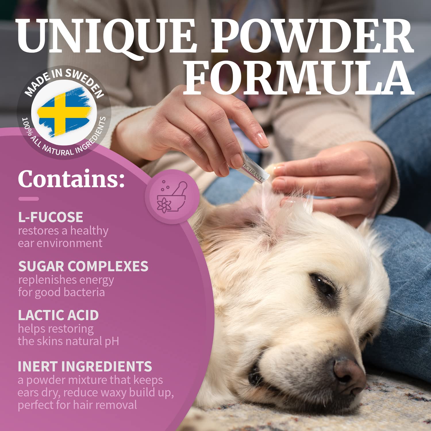 OTICURANT veterinarian-recommended design signals trusted ear care.