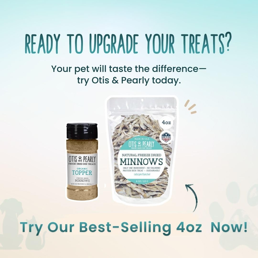 Meal topper option for cats and dogs with minnows.