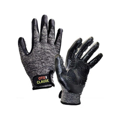 Guantes de grooming Otis y Claude, ajuste ajustable para aseo cómodo de mascotas.