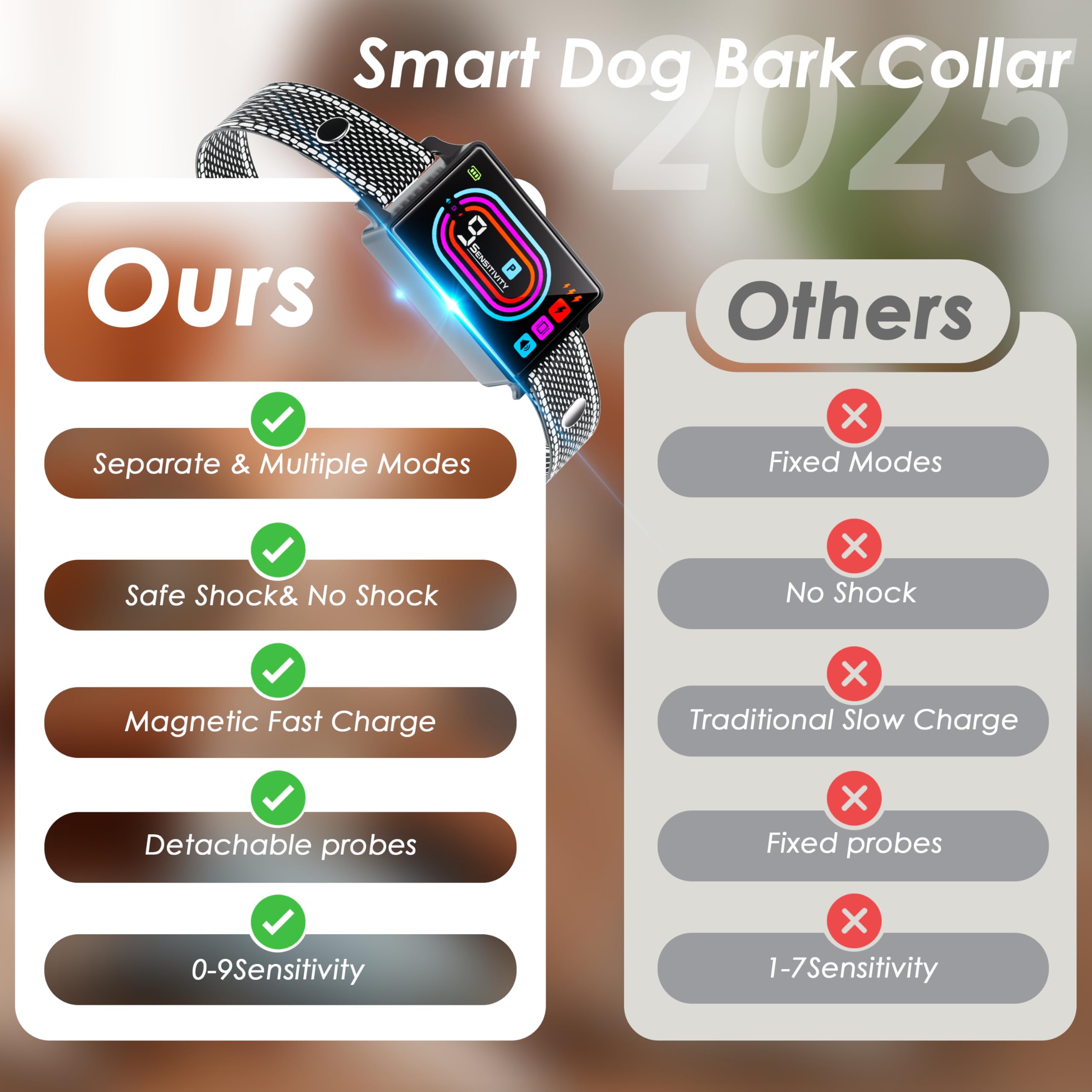 OTK dog bark collar beep, vibration, and shock modes for versatile training