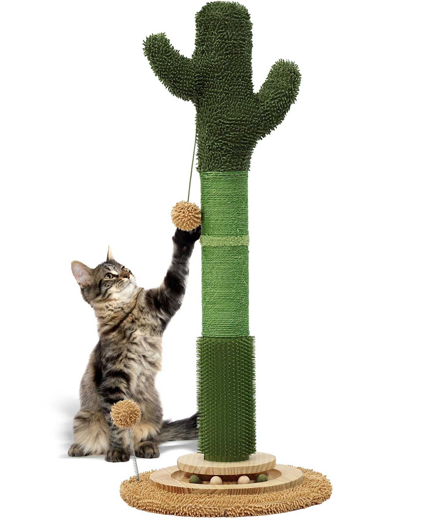 OTOB 36in tall cat scratcher base provides sturdy stability for energetic cats.