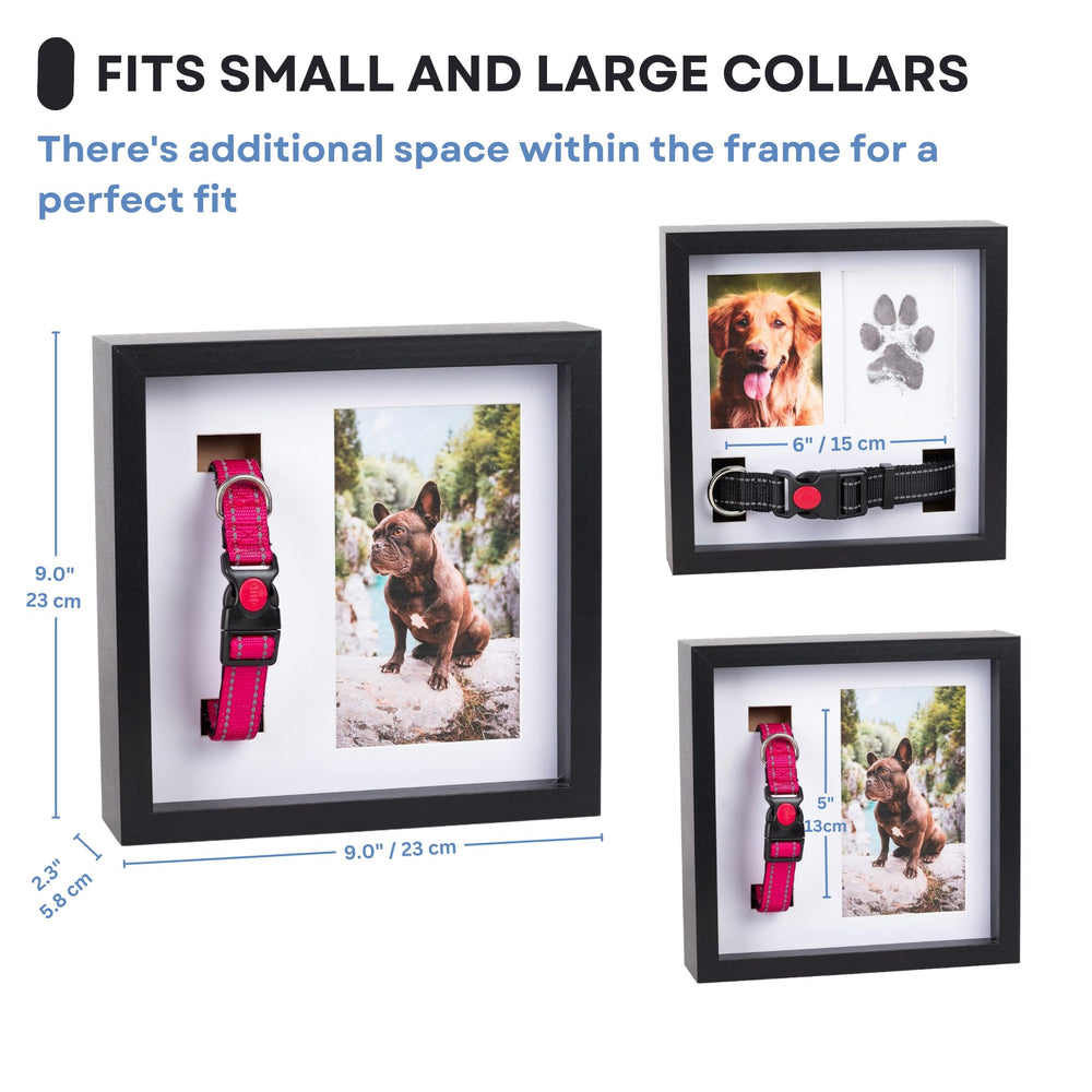 OtterPets memorial frame displays collar and paw or nose prints for personalization.