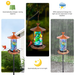 Ottsuls lantern-style feeder shown on pole or hook for versatile placement.