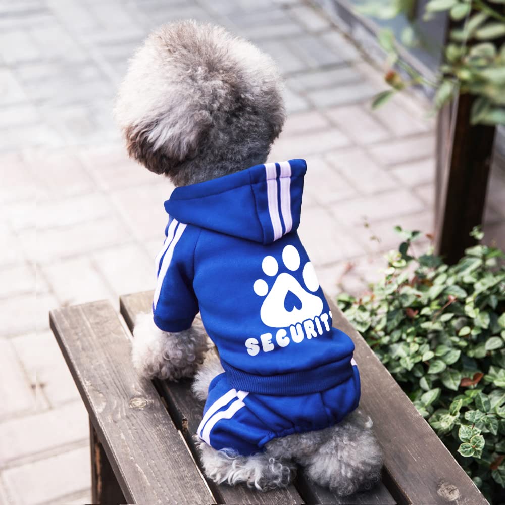 Otunrues dog hoodie back view with security logo for stylish detail