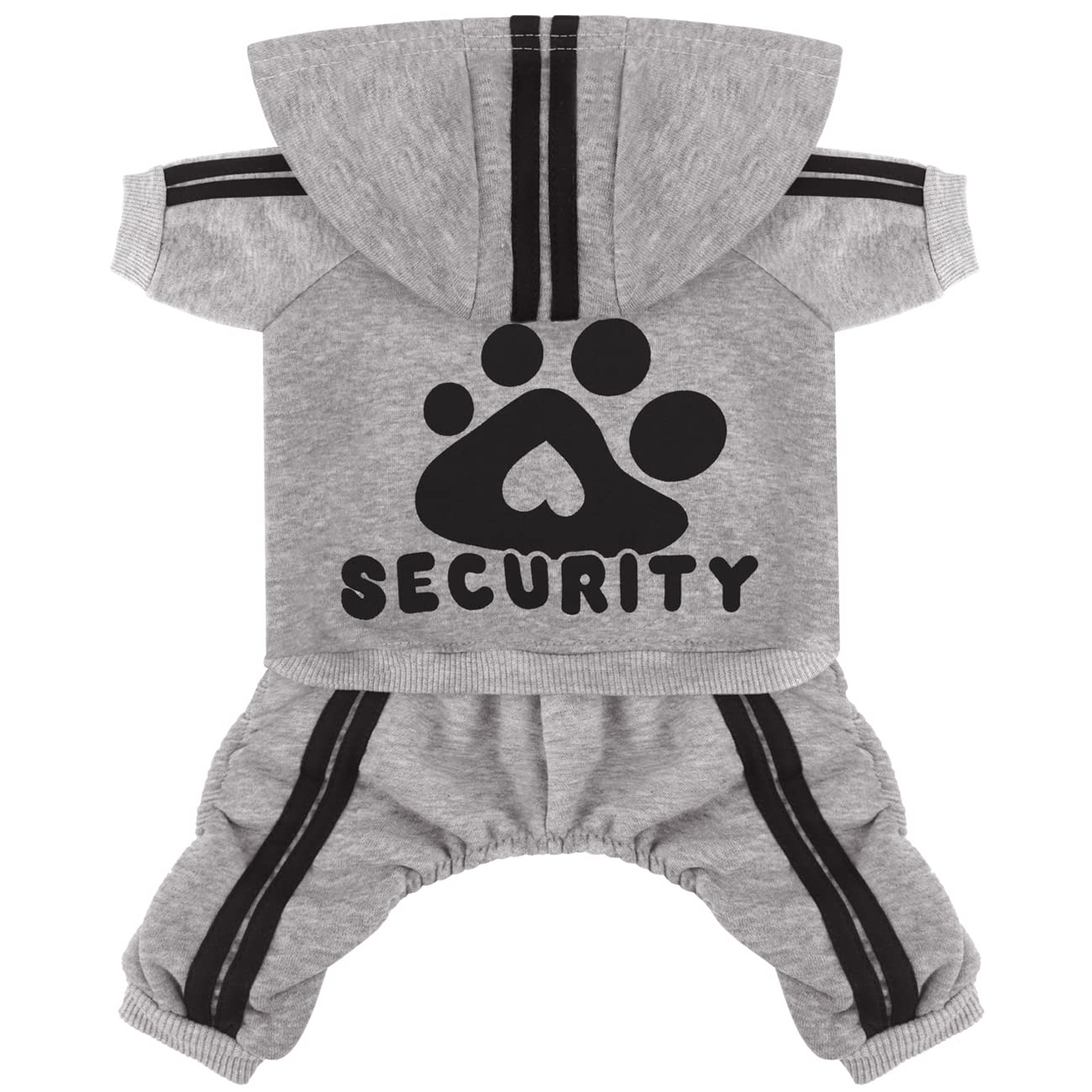 Otunrues dog hoodie back security print showcases warmth for chilly walks