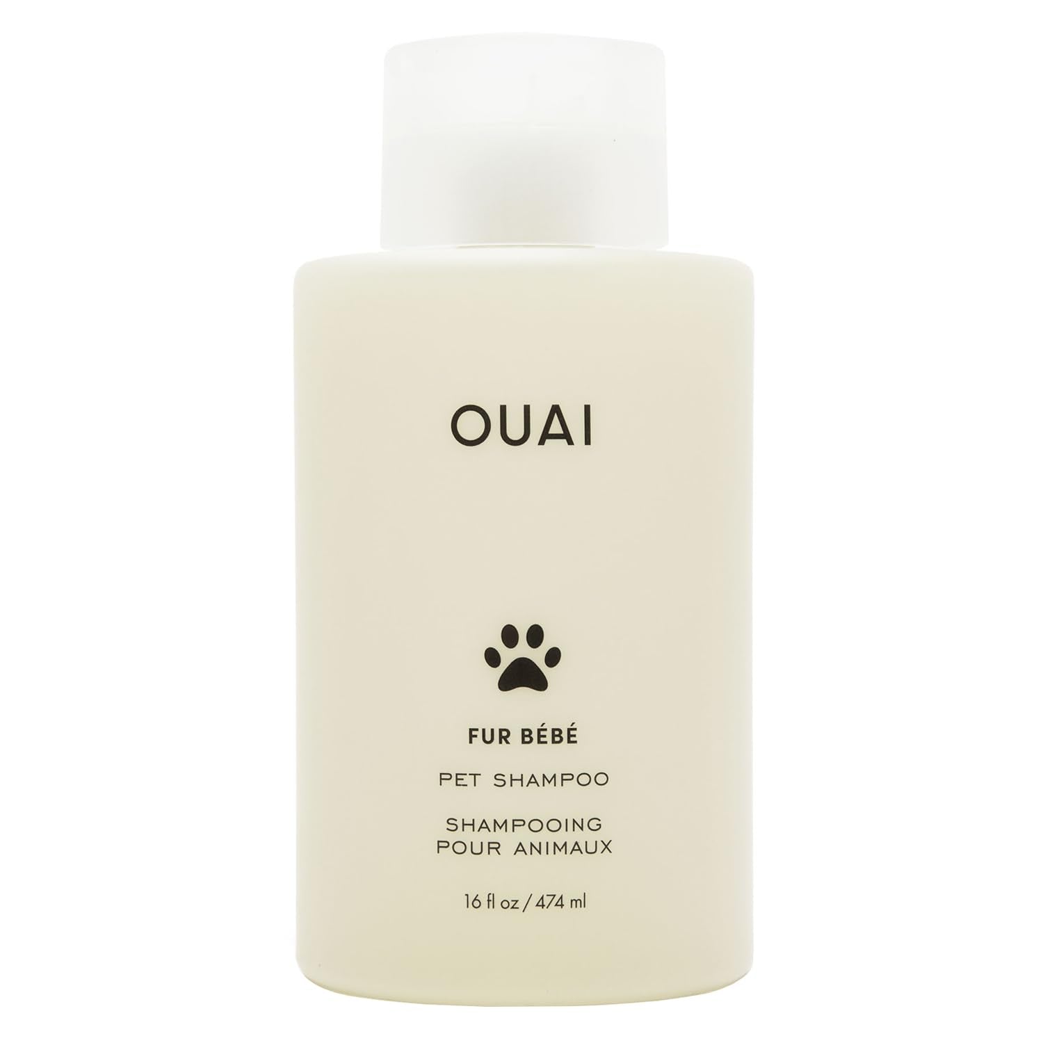 OUAI Fur Bébé bottle with Mercer Street scent for a hydrated coat