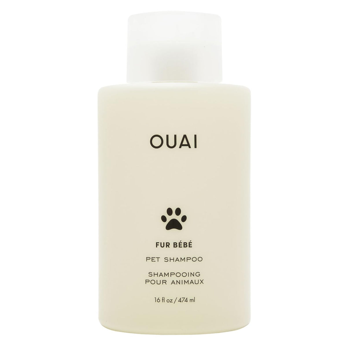 OUAI Fur Bébé bottle with Mercer Street scent for a hydrated coat