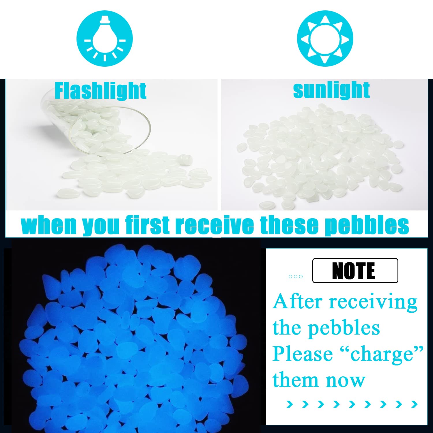 Oubest Glow Rocks blue decor for aquarium adds colorful shimmer to tanks.