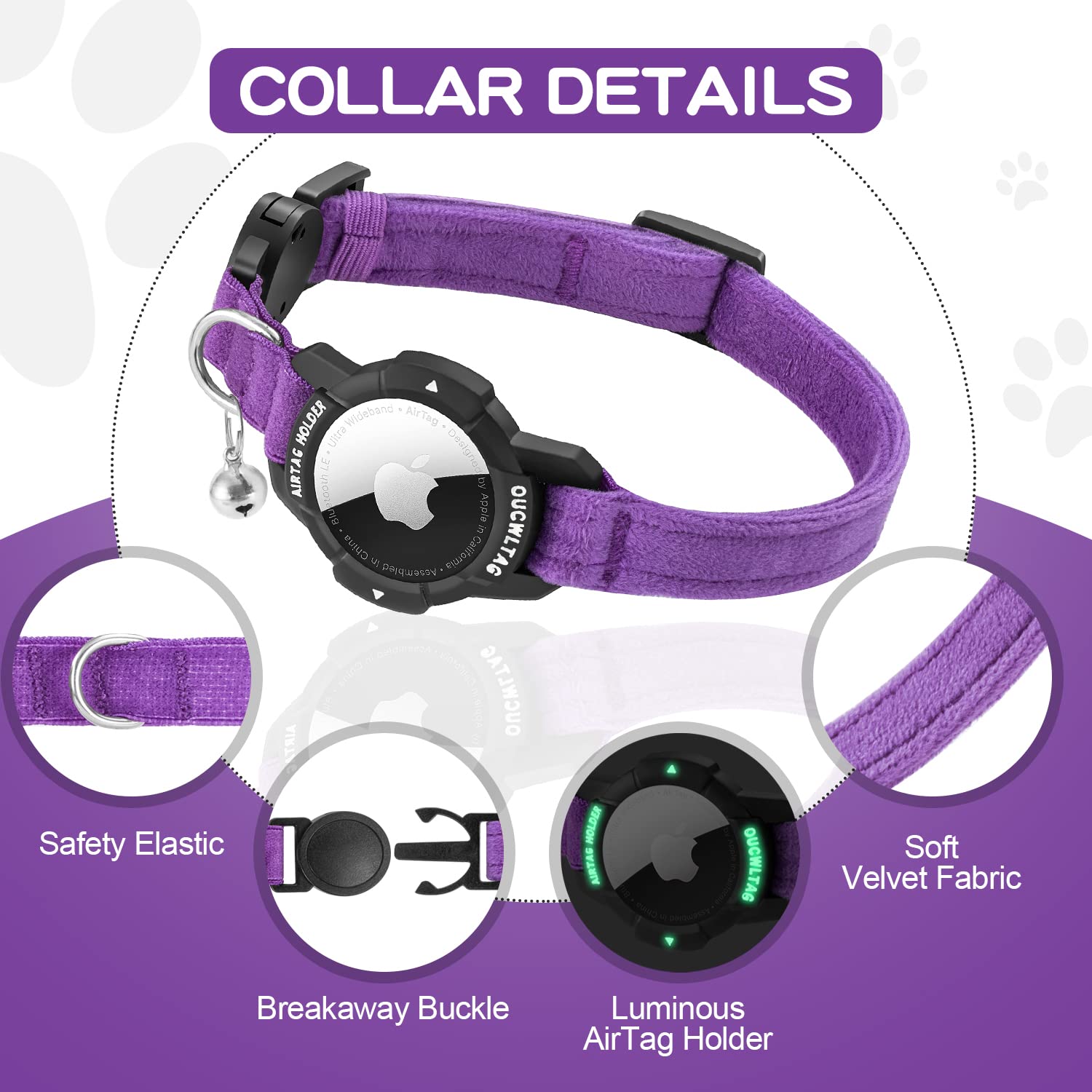 OUCWLTAG AirTag holder luminous case glow for safer nighttime monitoring