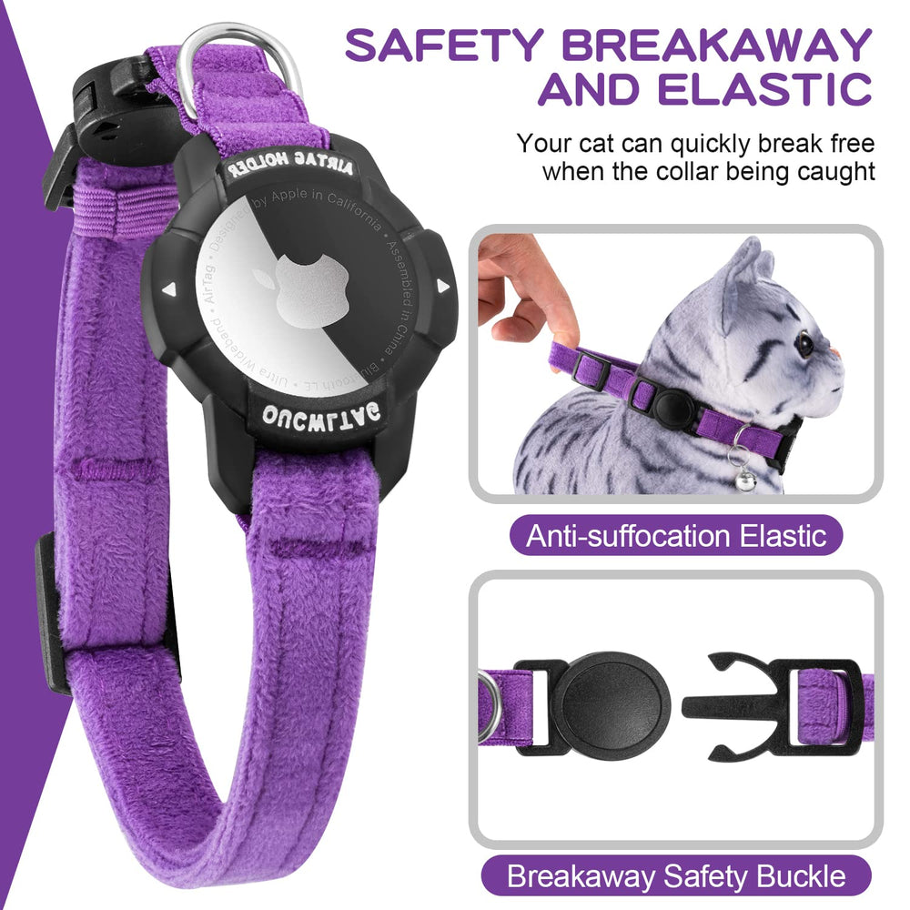 OUCWLTAG cat collar breakaway quick-release buckle safety feature