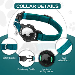 OUCWLTAG collar con cierre rápido y banda elástica para doble seguridad.