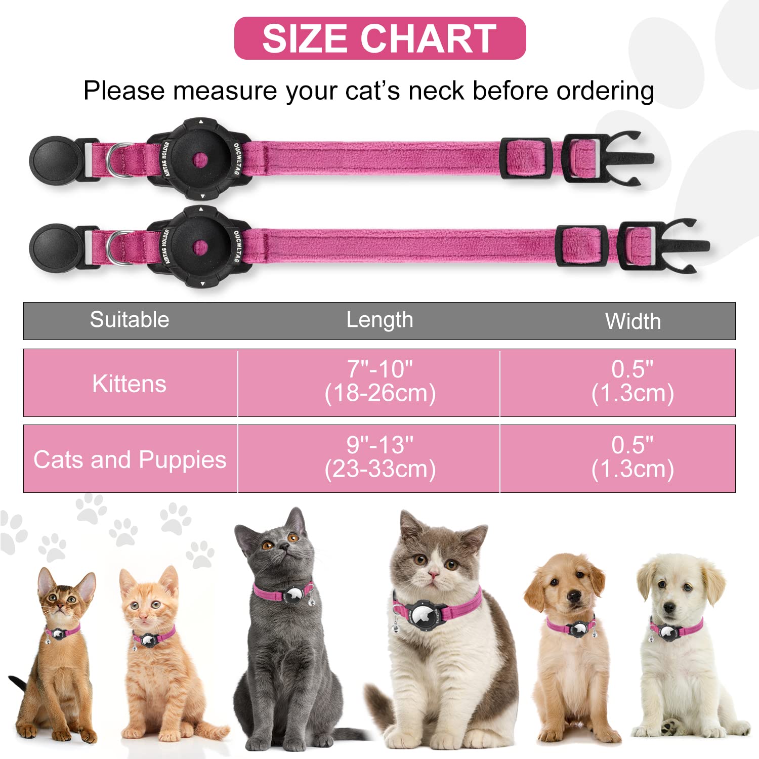 OUCWLTAG integrated AirTag collar keeps AirTag secure during daily adventures.