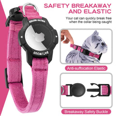 OUCWLTAG soft velvet cat collar comforting touch and skin-friendly fabric.