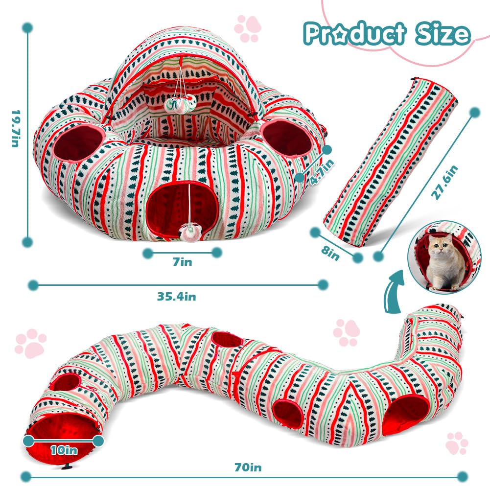 OUHOU cat tunnel bed entrance and exit for playful peekaboo exploration