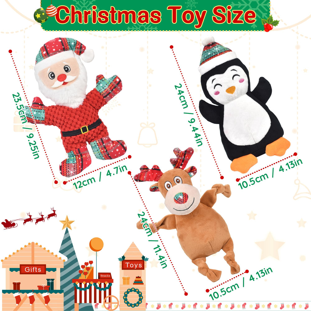 Ousiya Christmas reindeer dog toy with squeaker for excited fetch.