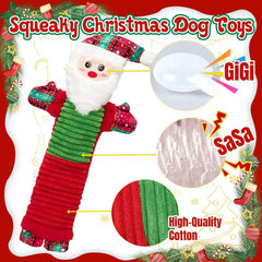 Ousiya Christmas squeaky dog toy snowman reduces stuffing risk for large dogs.
