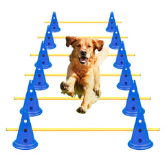 Oulores dog agility hurdle cone set blue cones for backyard training