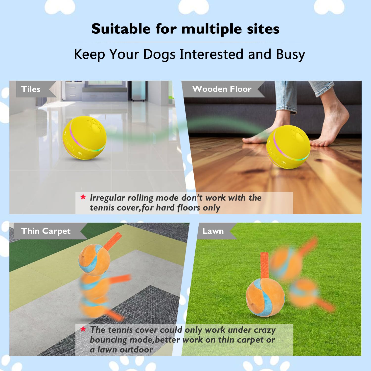 OULUXYLS dog ball USB rechargeable for extended outdoor fun.