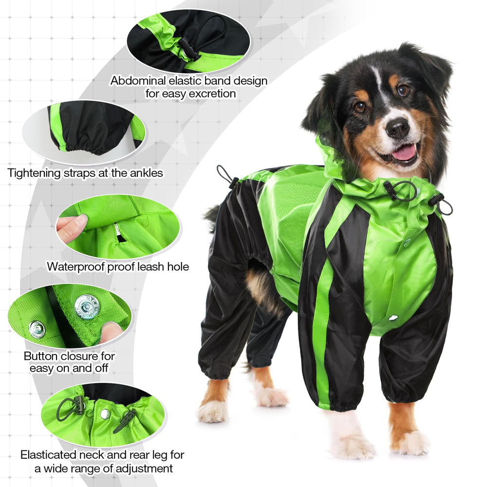 OUOBOB waterproof dog raincoat closeup showing durable fabric.