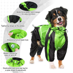 OUOBOB waterproof dog raincoat closeup showing durable fabric.
