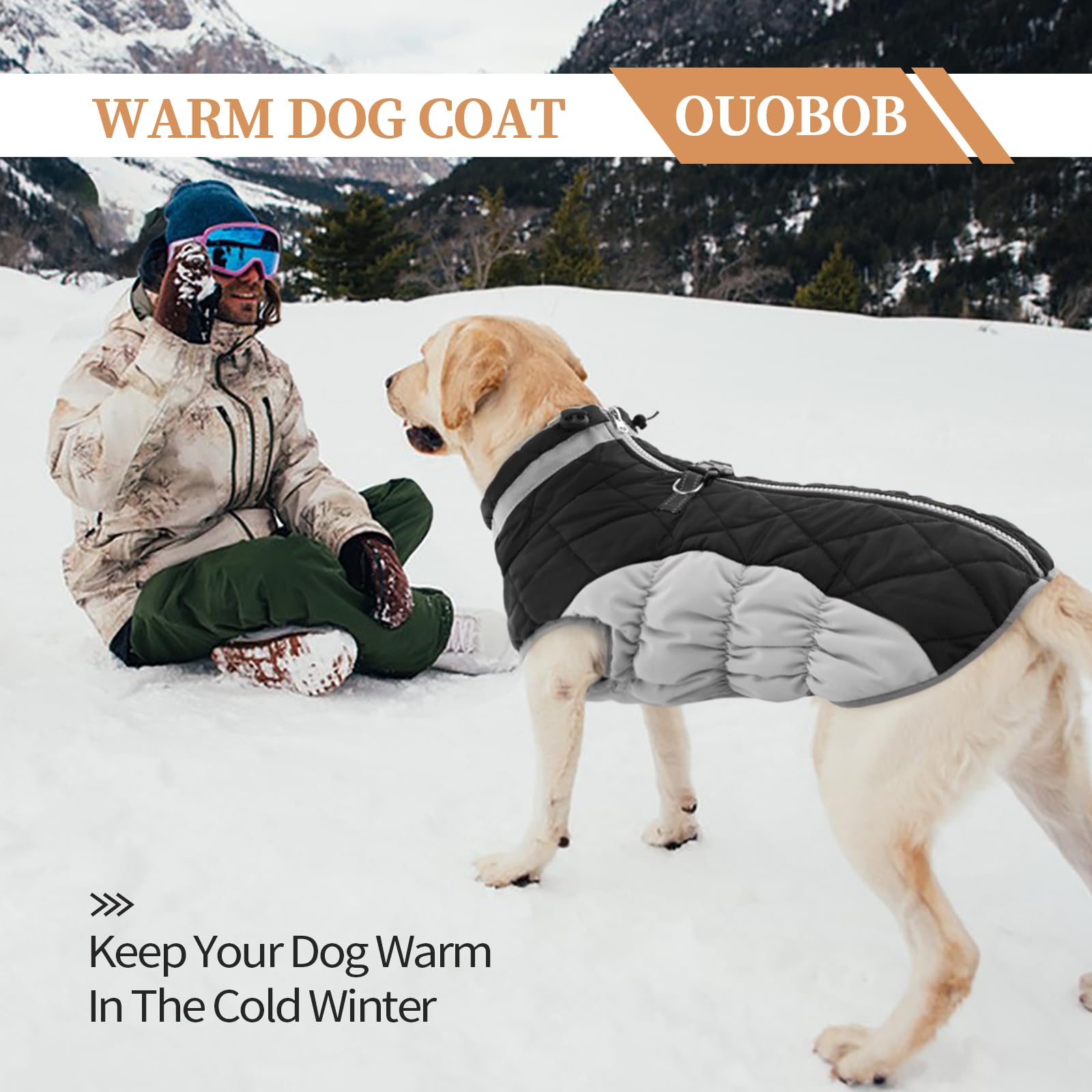 OUOBOB back-zipper design makes on-off easy for wriggly dogs.