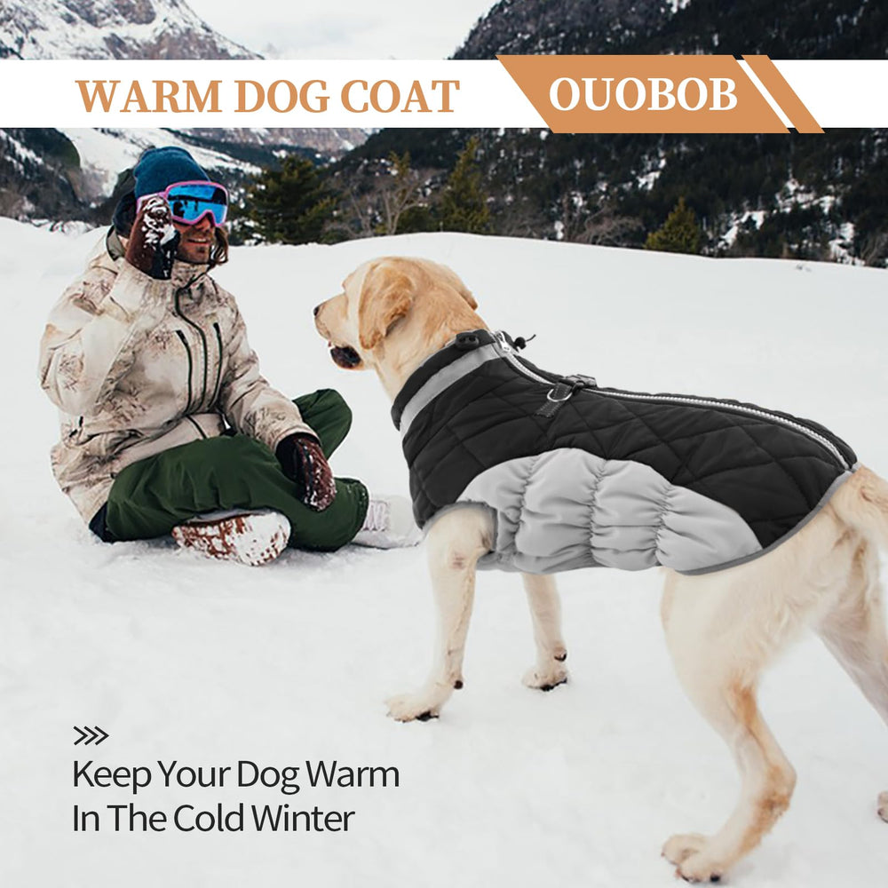 OUOBOB back-zipper design makes on-off easy for wriggly dogs.