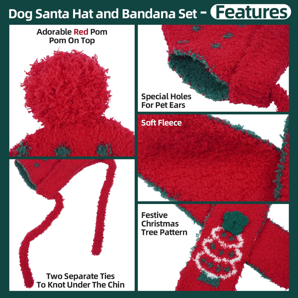 OUOBOB Christmas tree-pattern scarf brings festive charm to your pup's look.