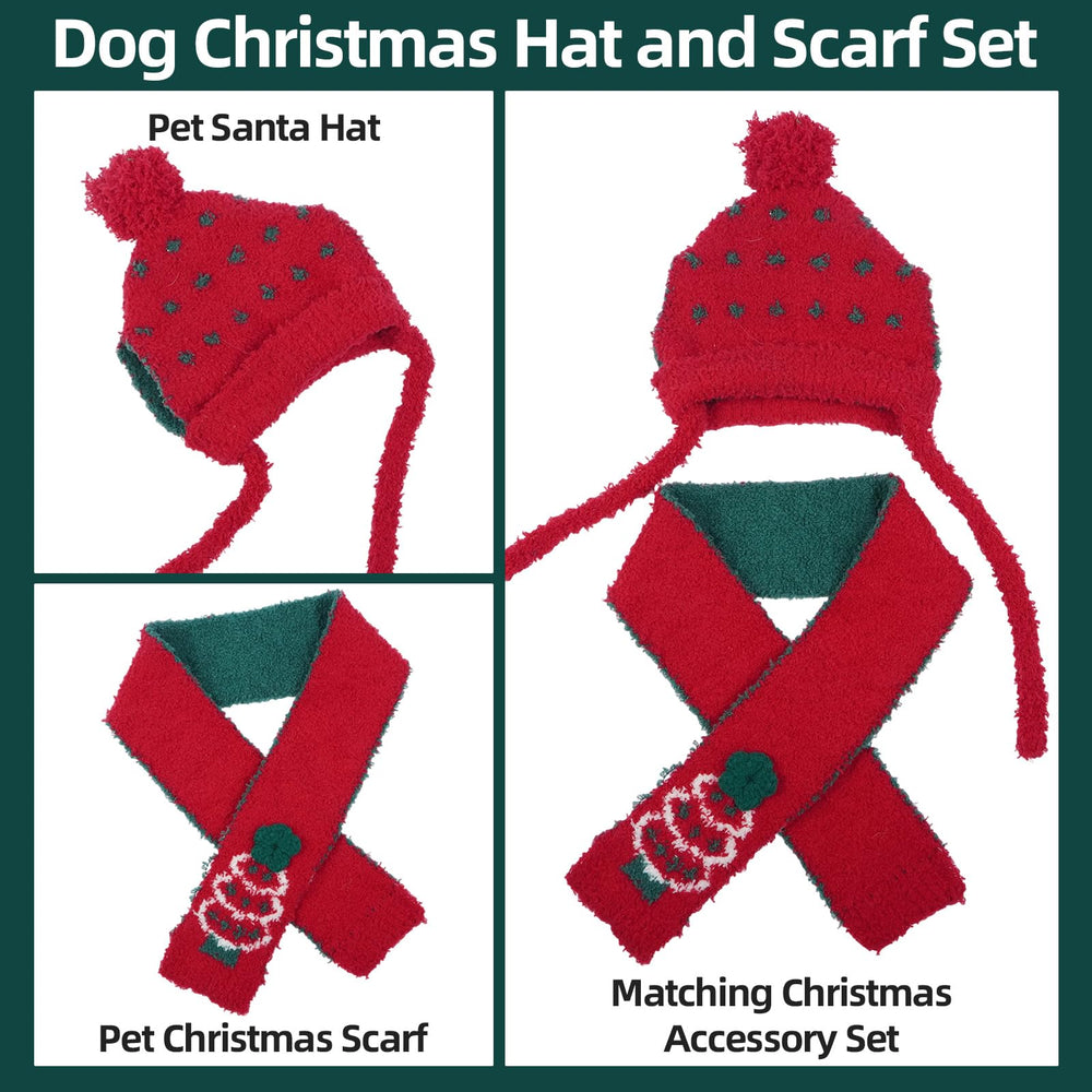 OUOBOB dog Christmas scarf with tree pattern adds warmth during strolls.