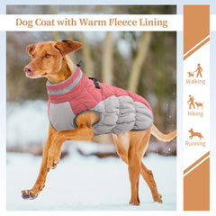 OUOBOB waterproof dog coat back zipper guard preventing hair snag