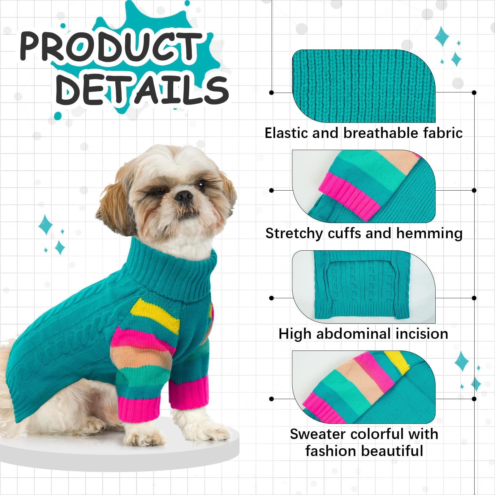 OUOBOB dog cold sweater green-m back view cozy comfort for winter outdoor adventures