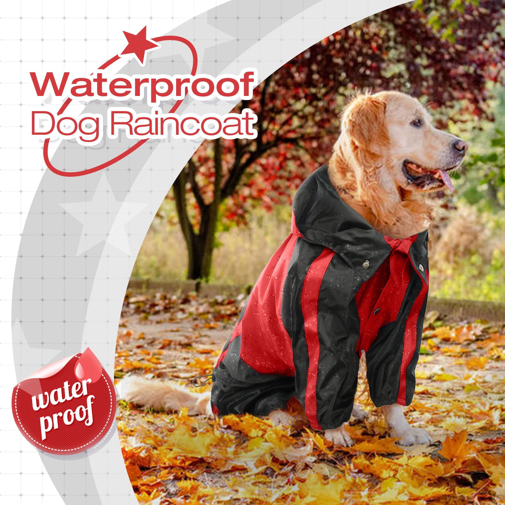 OUOBOB dog raincoat adjustable strap four-leg design for full coverage