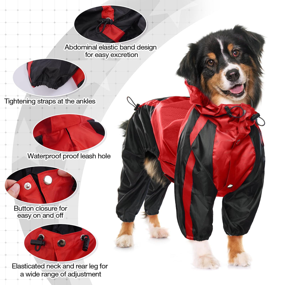 OUOBOB dog raincoat button-closed belly for secure dry fit