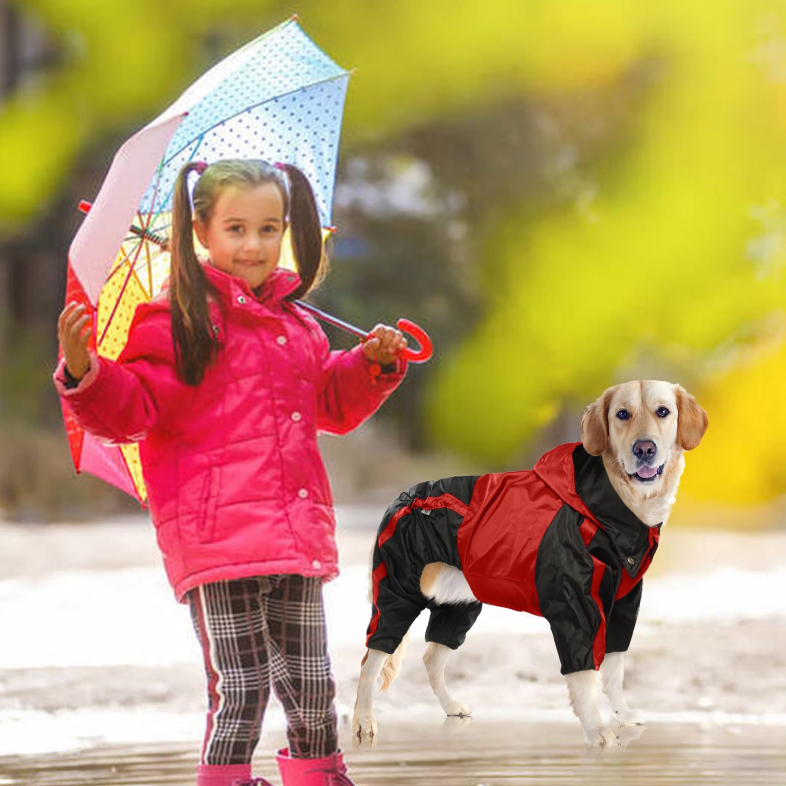 OUOBOB dog raincoat large-breed friendly dimensions for big dogs