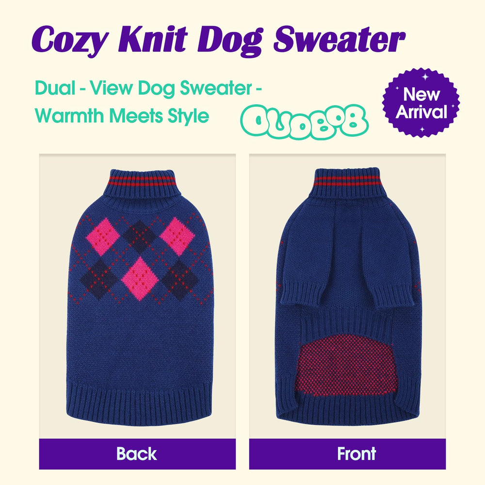 OUOBOB dog sweater blue cable-knit ensemble highlights soft texture