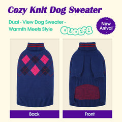 OUOBOB dog sweater blue cable-knit ensemble highlights soft texture