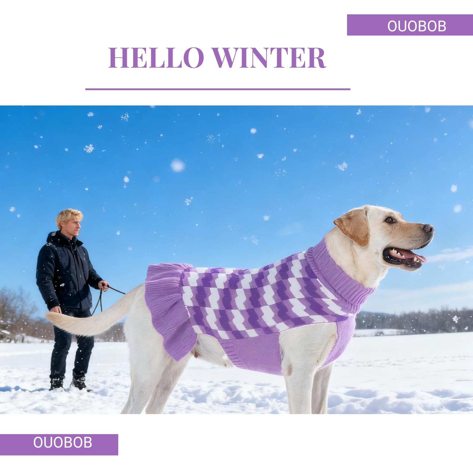 OUOBOB festive purple sweater for holiday-themed photos