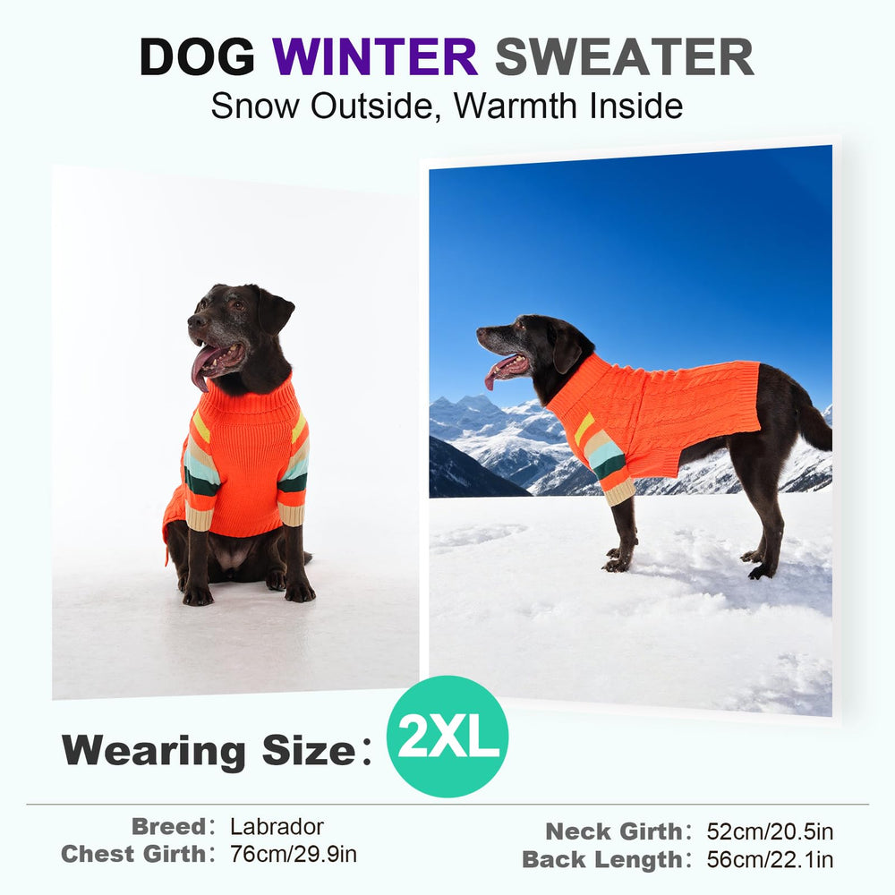 OUOBOB dog sweater orange daily-wear suitable for chilly days.