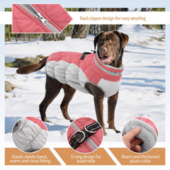 OUOBOB dog jacket waterproof outer layer keeps large dogs dry.