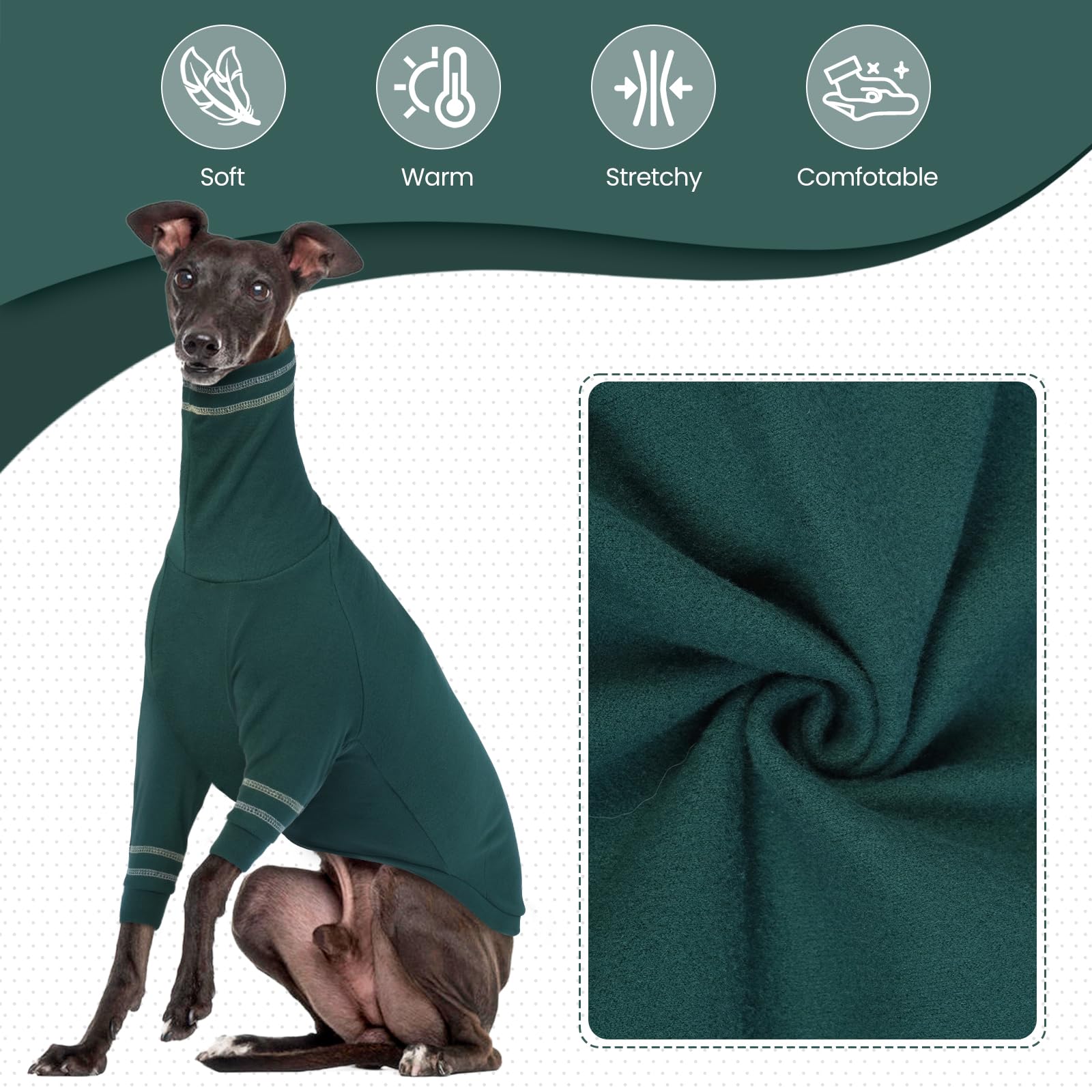 OUOBOB Italian Greyhound coat close-up emphasizes soft velvet texture.