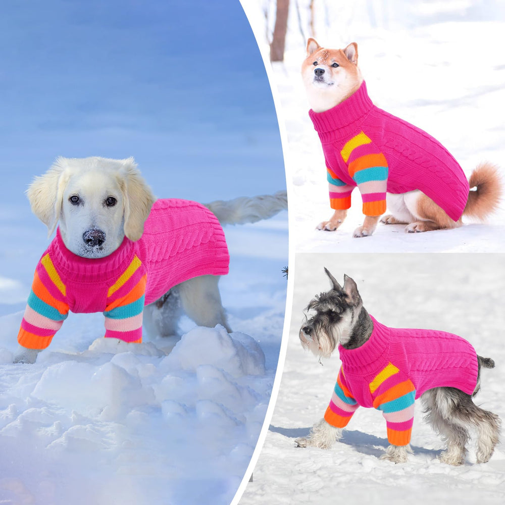 OUOBOB Rosered XXXL worn by a large dog during winter walks