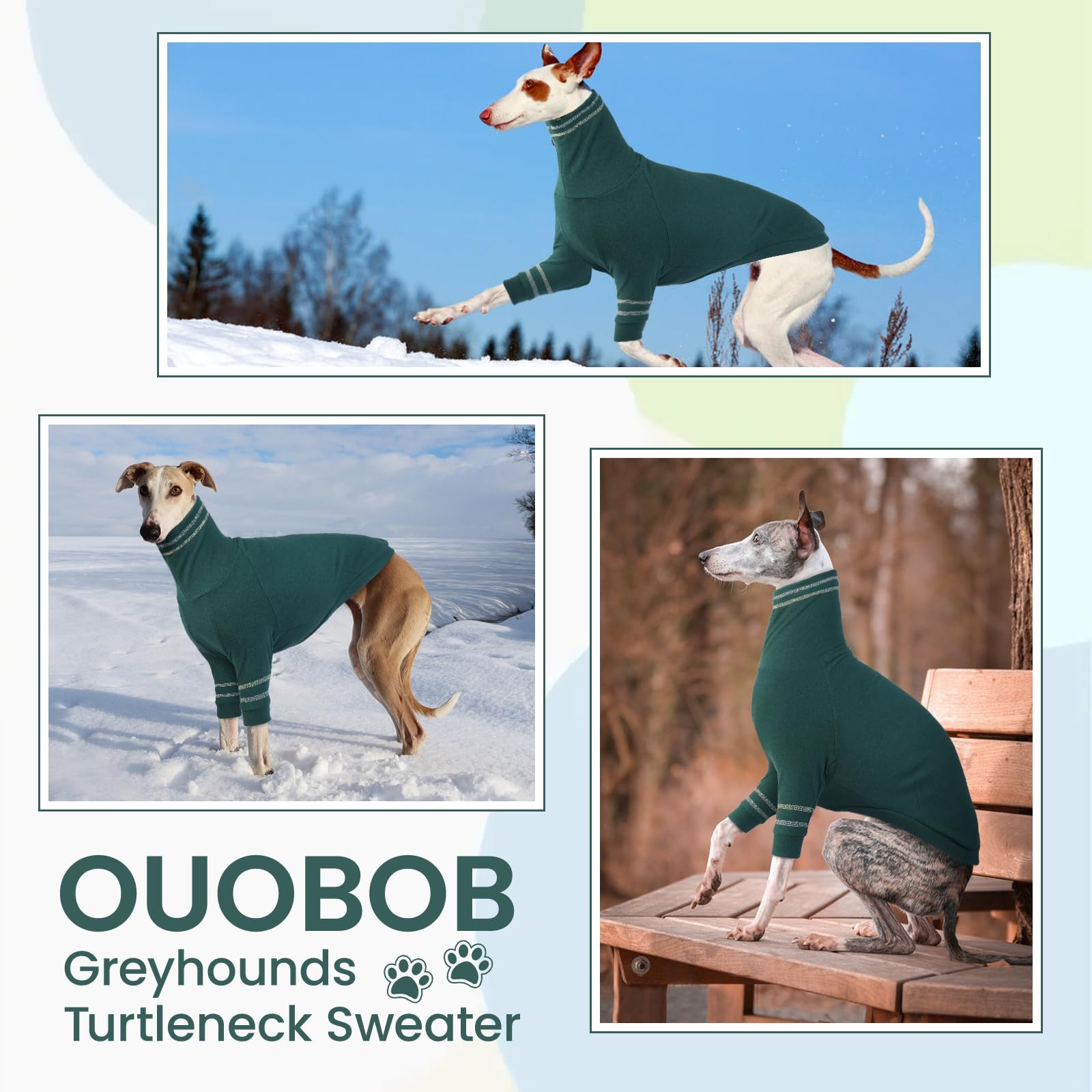 OUOBOB warm knit sweatshirt image conveys year-round comfort for sighthounds.