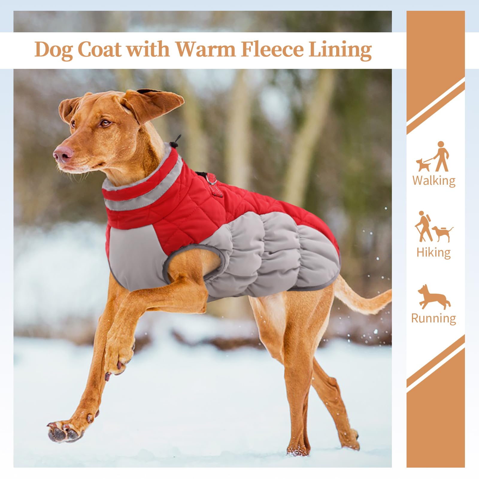 OUOBOB coat with reflective strips improves nighttime visibility.