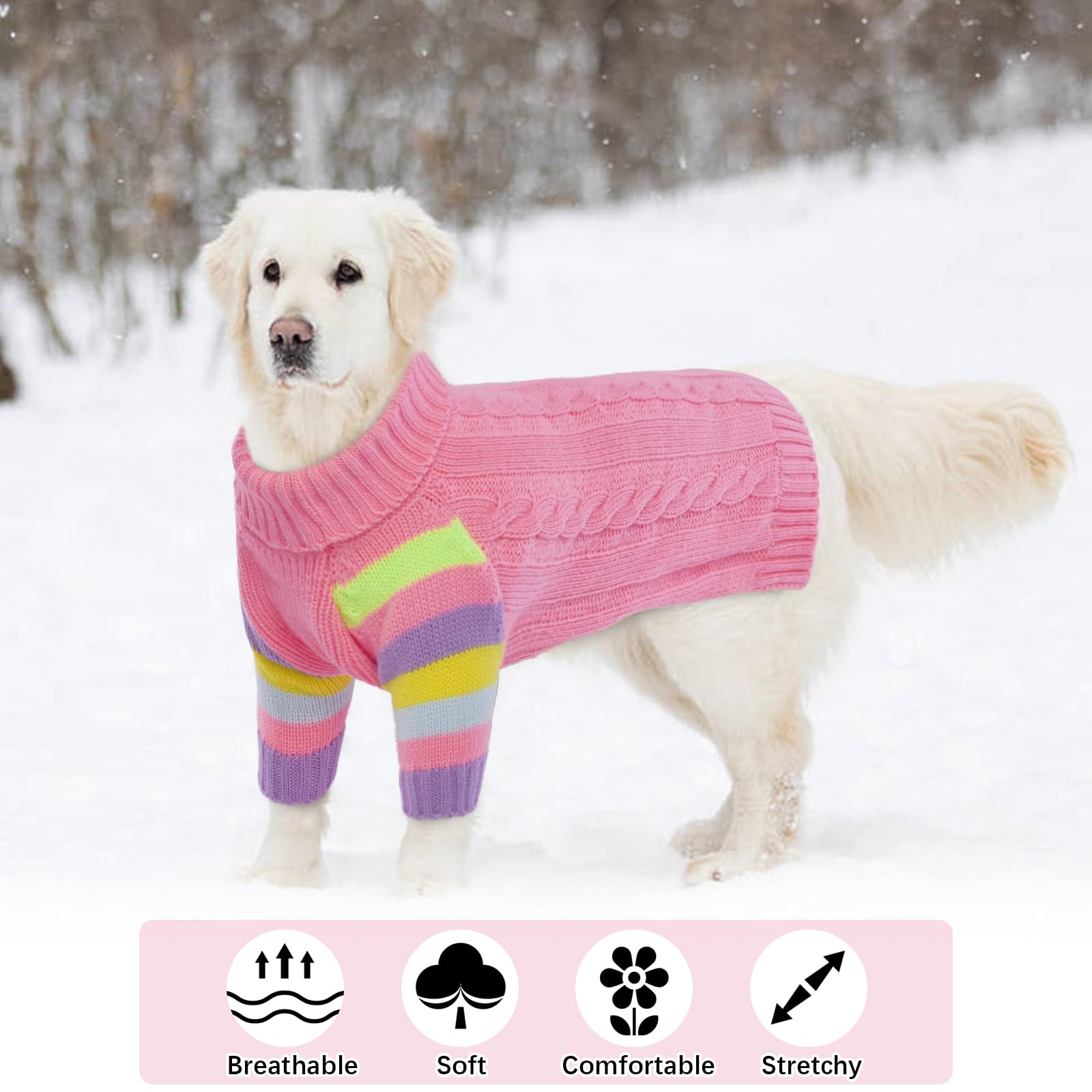 OUOBOB XLarge dog sweater covers back and chest for snug protection from cold
