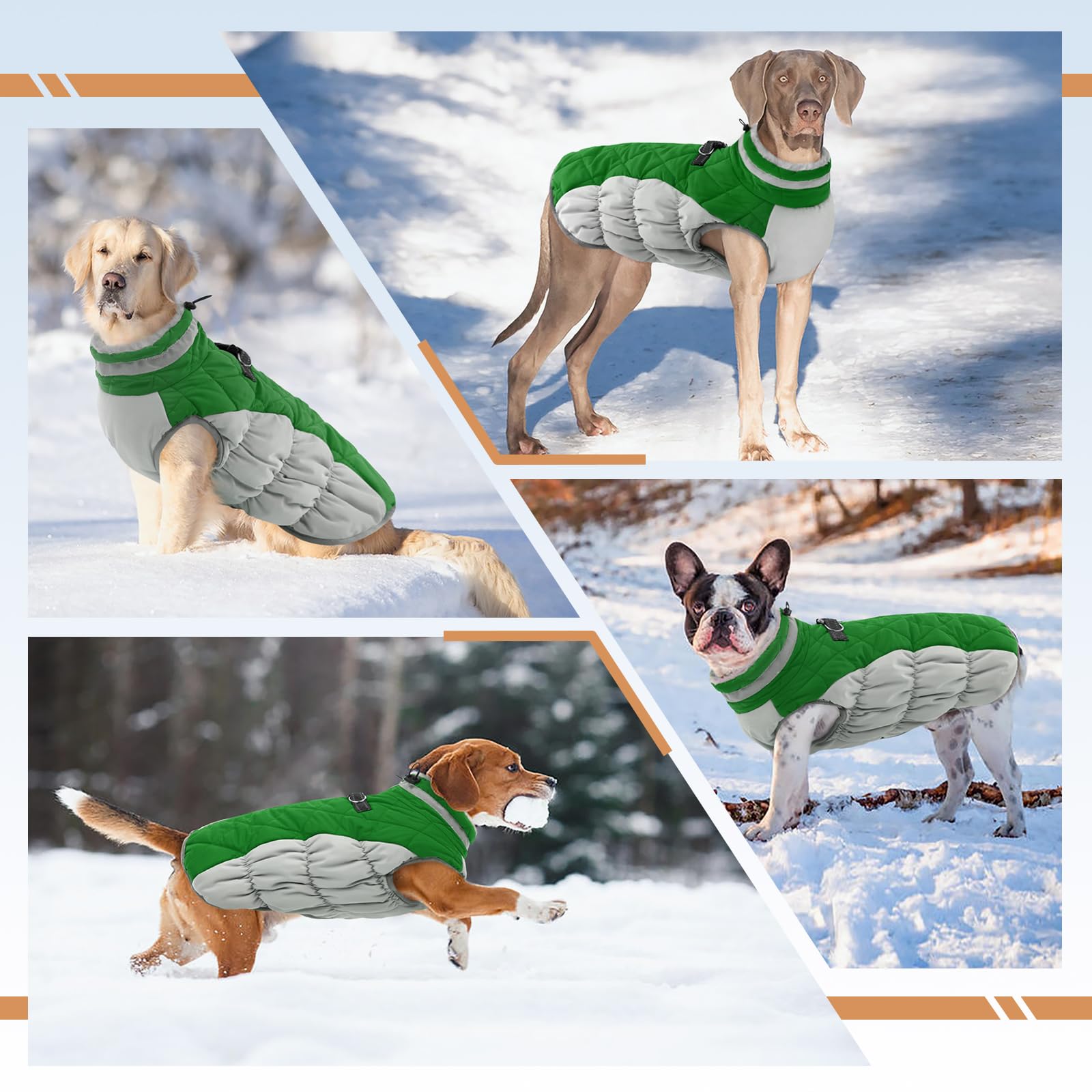 OUOBOB XXL dog coat windproof fit shields against cold winds.