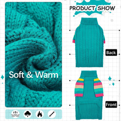 OUOBOB XXL dog sweater with turtleneck design on large dog