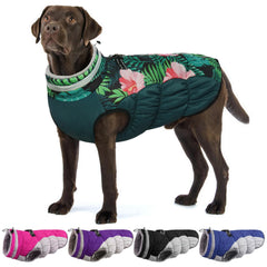 OUOBOB XXXL dog jacket front view shows weatherproof warmth for outdoor walks