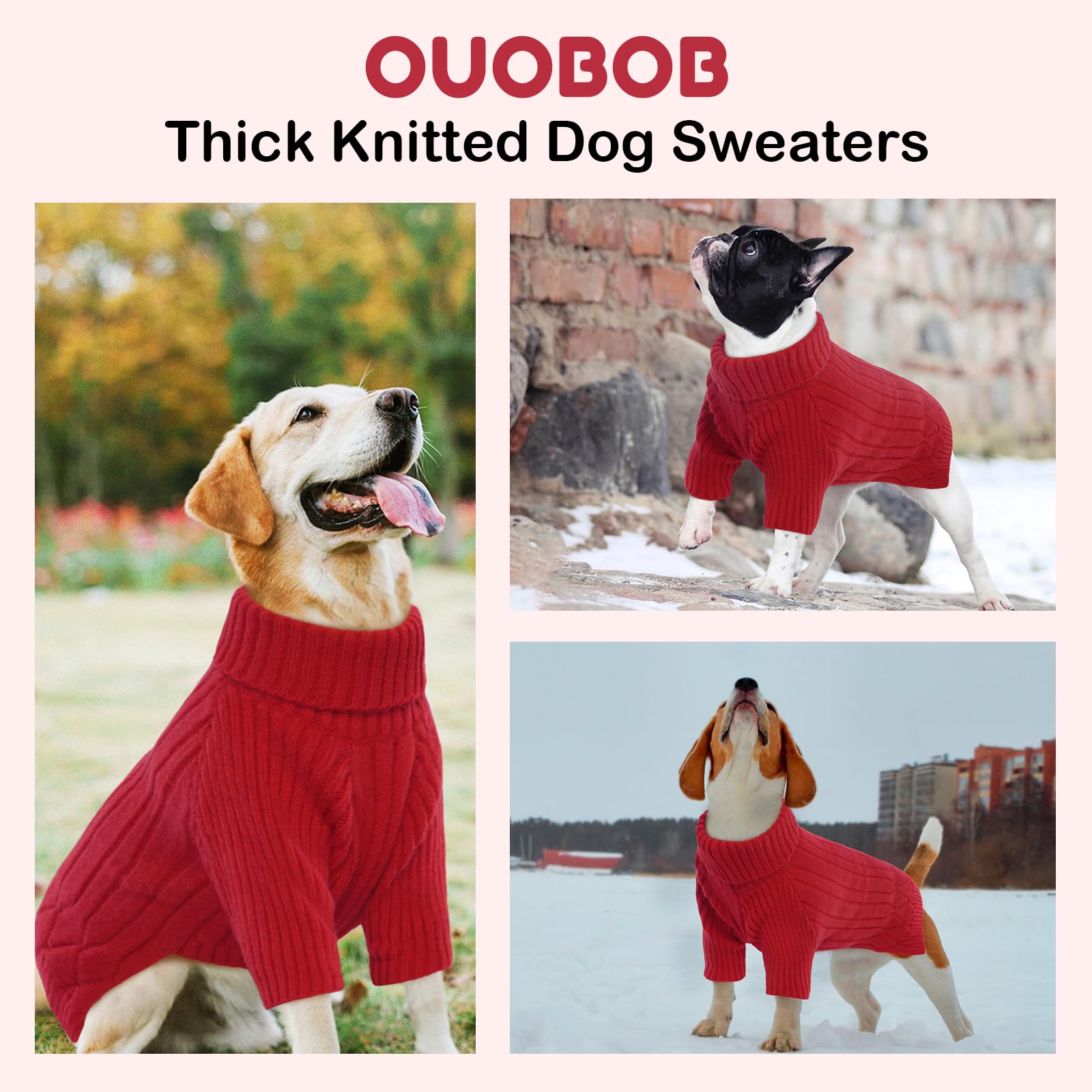 OUOBOB XXXL dog sweater holiday wear on large dog