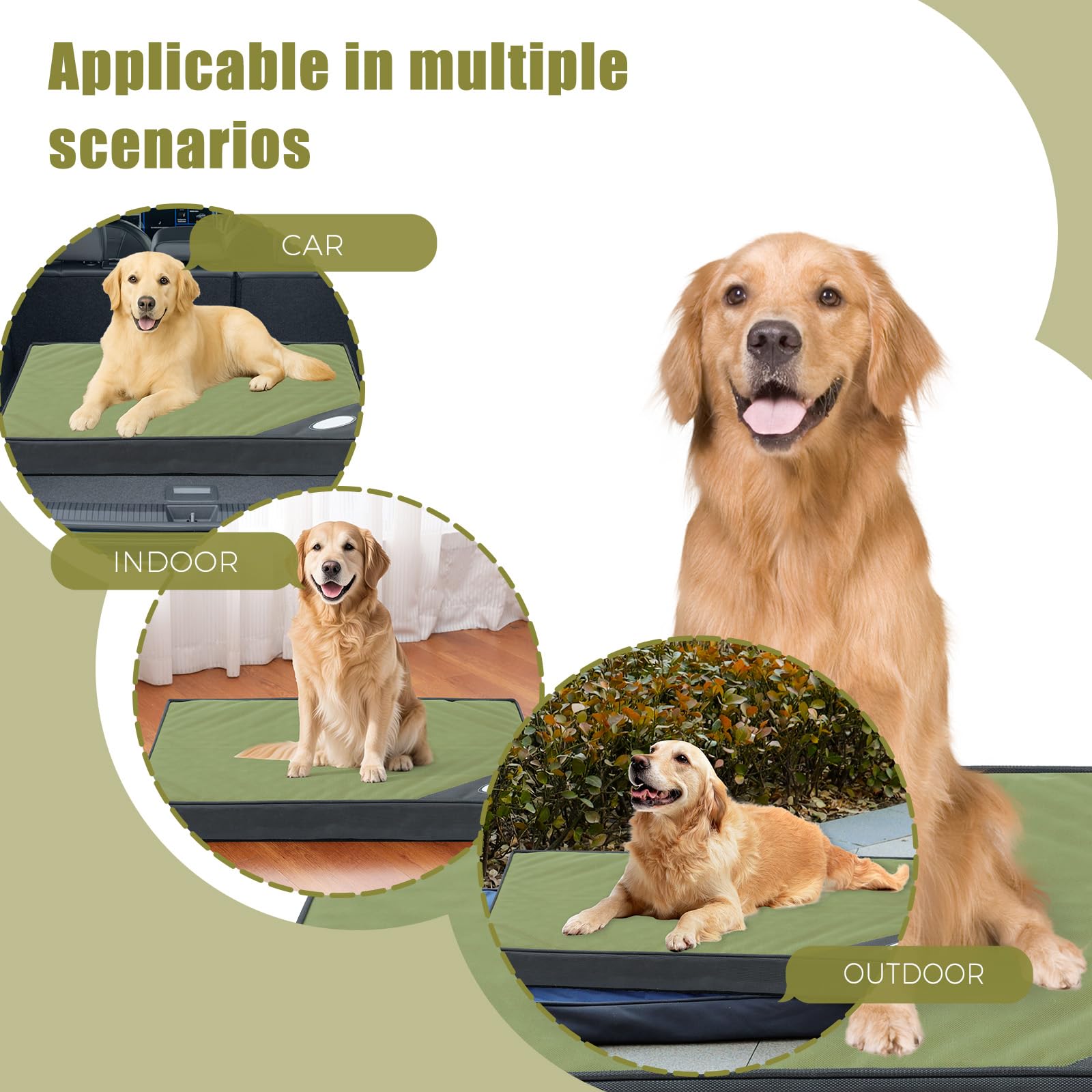 OUPEIWAWA crate-mat setup shows crate-ready support for pets.